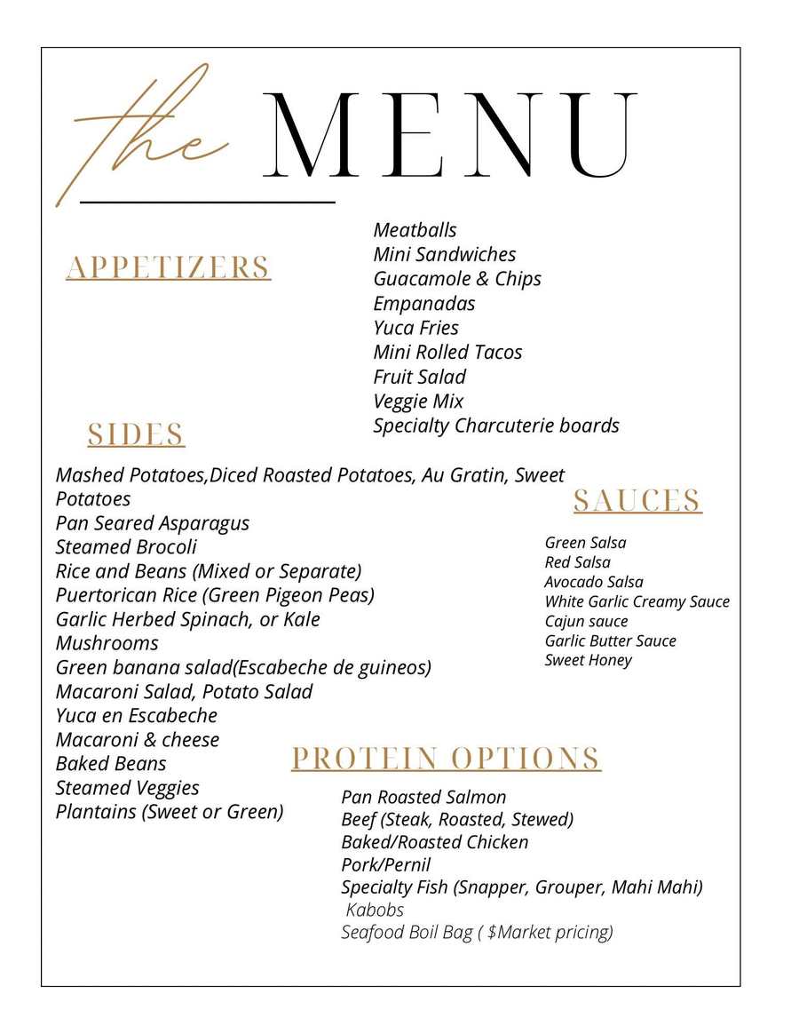 catering menu